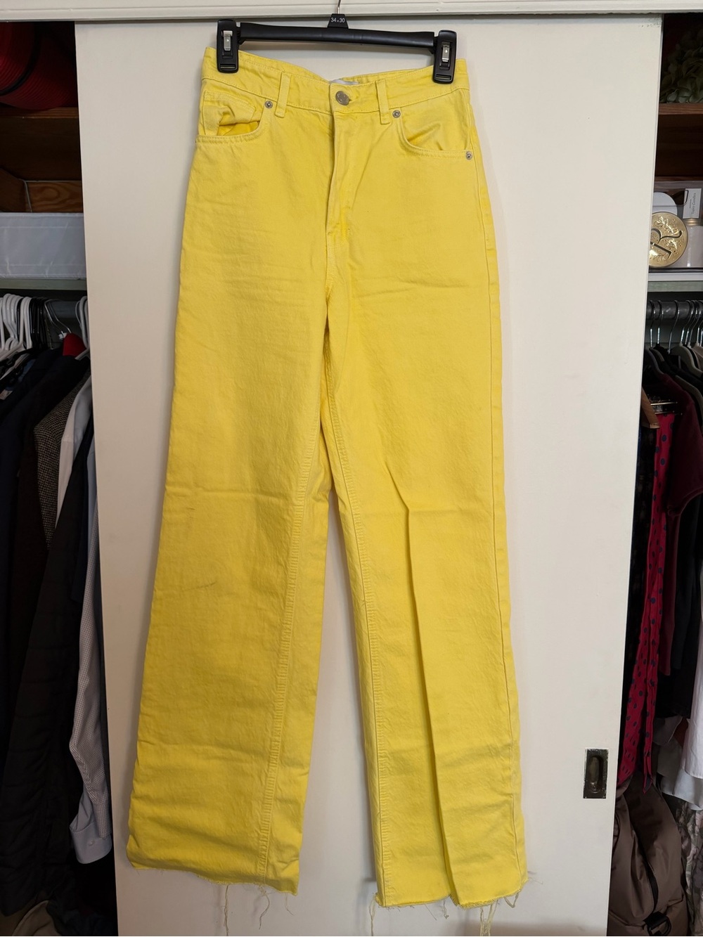 Zara Bright Yellow Wide-Leg Jeans